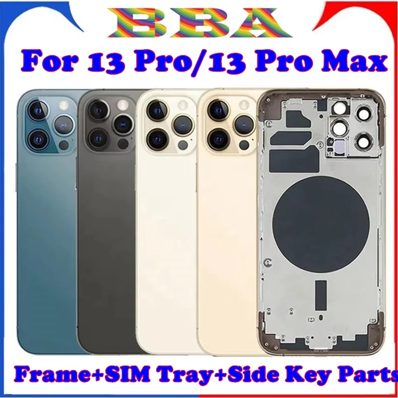 For Iphone 13 Pro Max 13Pro 13Promax Housing Cover Battery Door Rear Chassis Middl Frame With Back Glass +magnet