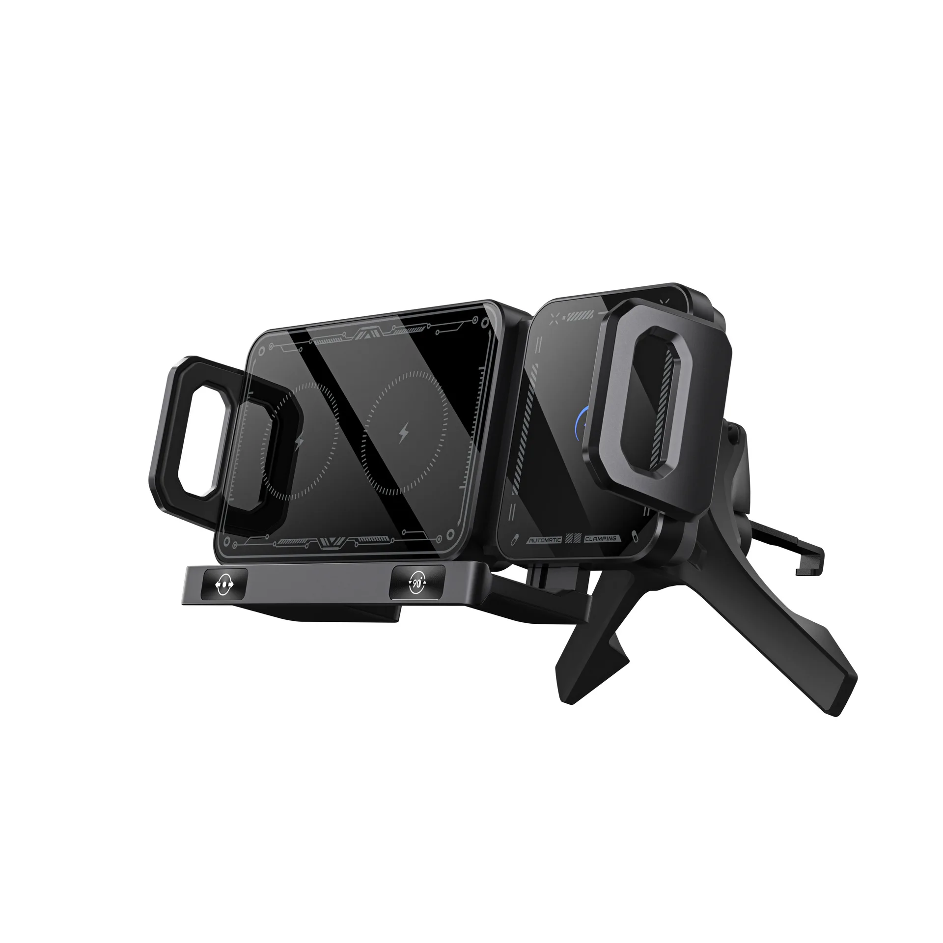 Folding screen car bracket 15W wireless charging, trend navigation folding screen car mobile phone bracket universal