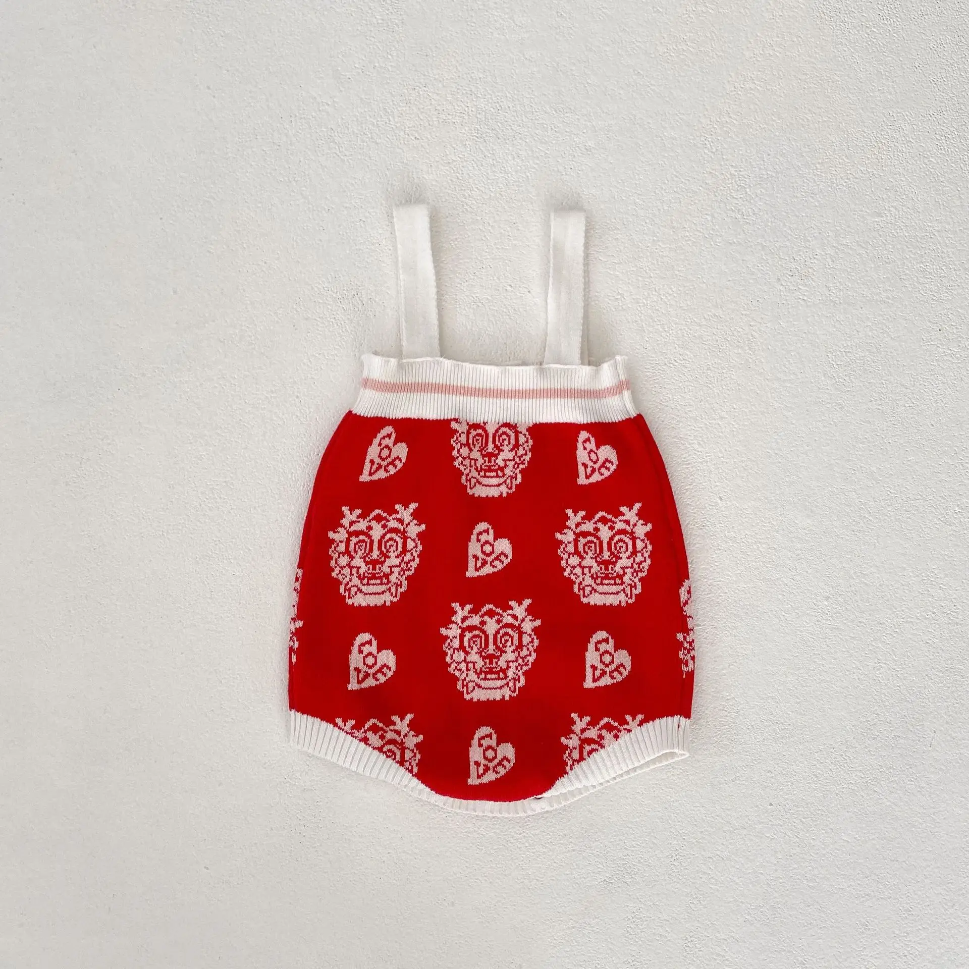 Winter baby clothing 0-3 year old female baby cartoon pattern knitted hoodie jumpsuit