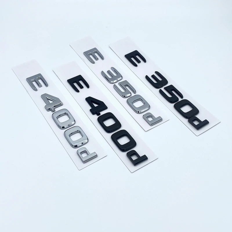 1pc Black Silve Letters E200 E260 E300 E400 E220d E350e E300de 4Matic ABS Emblem for Mercedes Benz W213 Car Trunk Logo Sticker