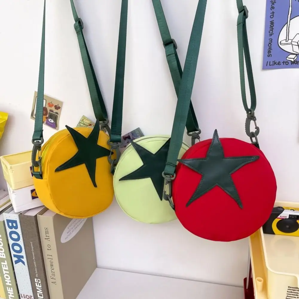 

Сумка для сообщений в форме помидора, сумка через плечо, однотонная, повседневная, забавная сумка на плечо, сумка на молнии, корейский стиль, пакет для мобильного телефона, мужской