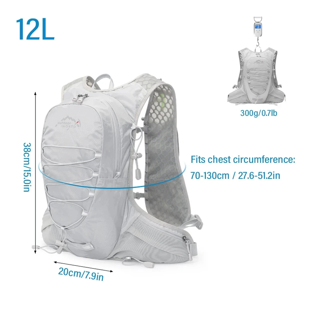 12L Cycling Hydration Vest Running Backpack Lightweight Riding Vest Pack Backpack Running Camping Bag Mountaineering Equipment