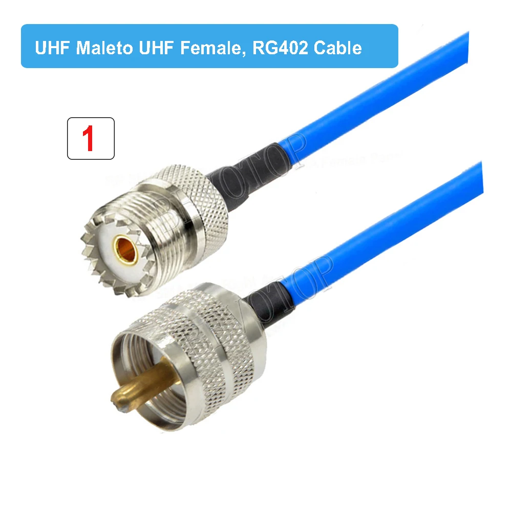 Blue UHF RG402 Coaxial Cable Female to Female 141 Length 50 Ohm Semi-Flexible RF Pigtail Extension Jumper