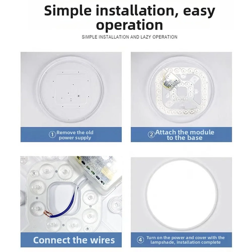 LED Ceiling Light Panel 24W 2500lm Tricolor Dimmable with Magnetic Mount for Easy Installation and Bright Illumination