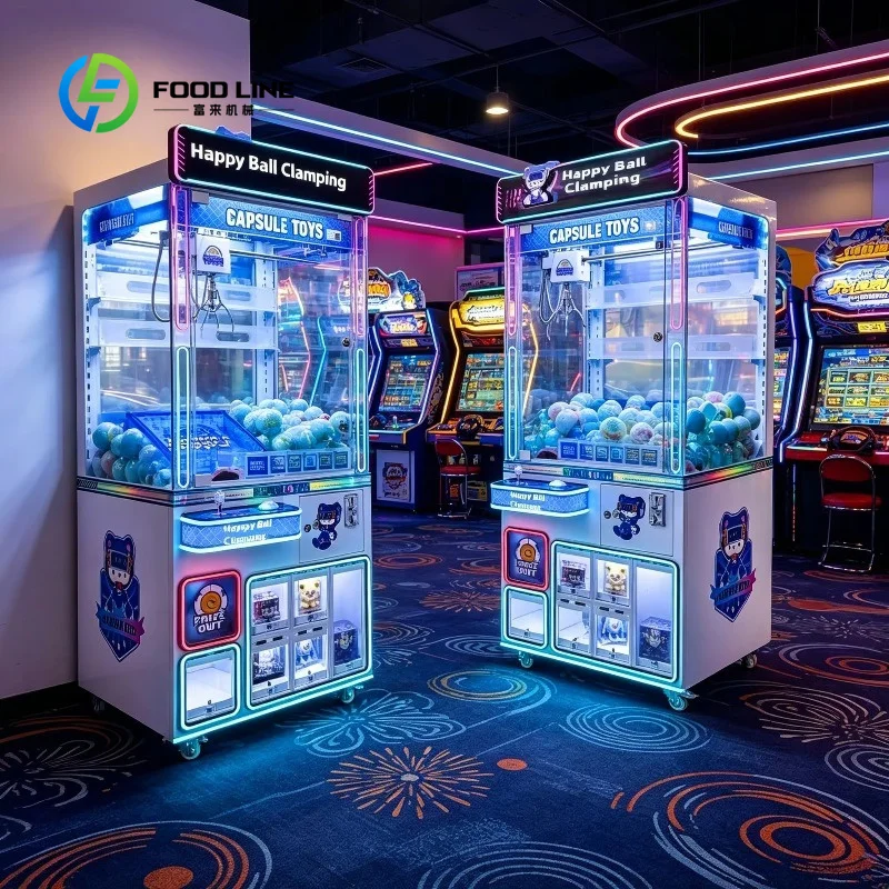 customized wholesale export claw machine game grabber rounded‑edge tempered glass arcade unit for cross‑border trading