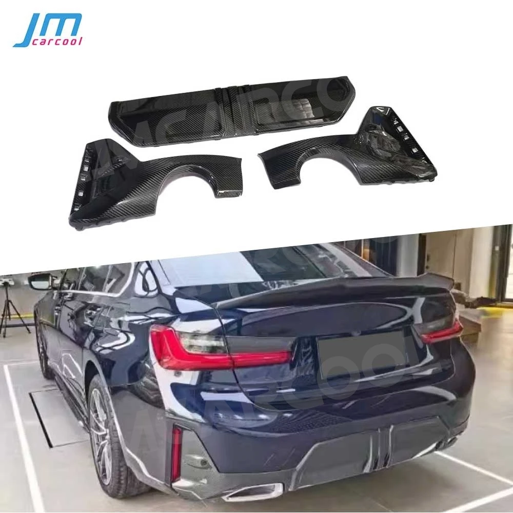 ألياف الكربون الجافة سيارة شفة خلفية الناشر الخائن الخلفي لسيارات BMW 3 سلسلة G20 G21 G28 LCI 2023 + FRP ملحقات سبويلر الشفة الخلفية #2