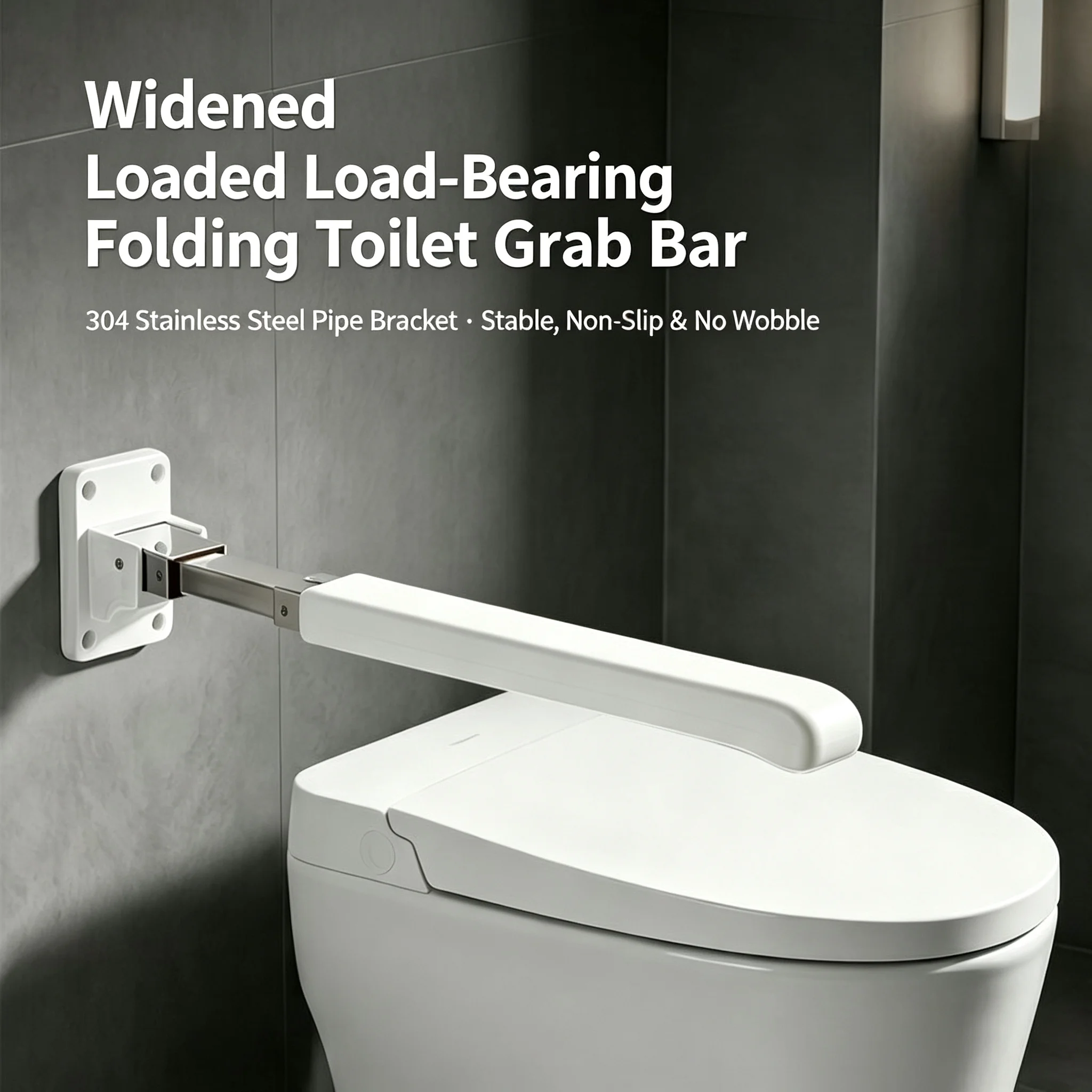Barrier Free Toilet Grab Bar 304 Stainless Steel Non Slip Bathroom Safe Handrail Flip Up Supports Rails For All Users And Adults