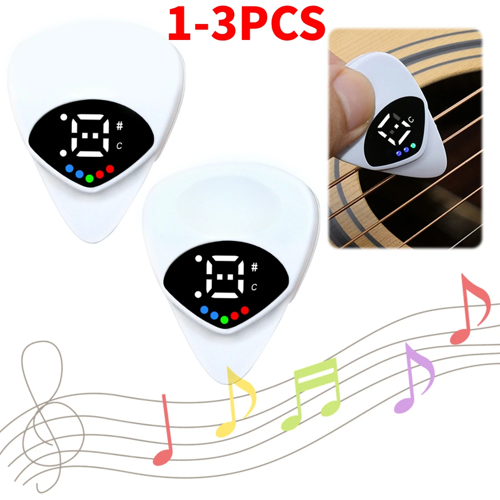 1-3pcs Guitar Two-in-one Picks Tuner 40x32x7mm Pick Tuner For Acoustic Electric Guitar Bass Mandolin Musical Instrument Parts ﻿