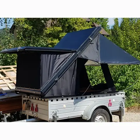 4x4 Car Rooftop Tent Aluminum Triangle 3-4 Person Camping Traveling Rooftop Tent Trailer Pick for Road Car Pickers