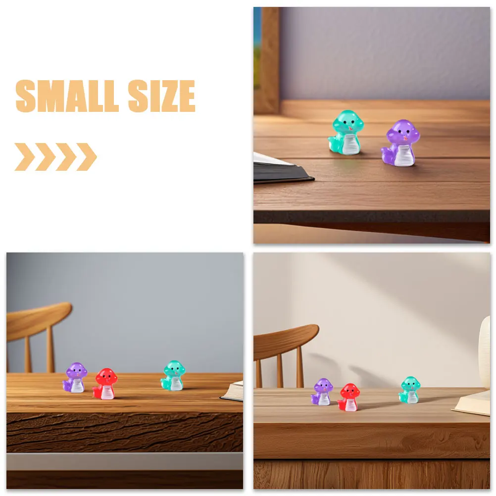 10 pezzi decorazioni per serpenti mini animali giocattoli da bagno senza fori set famiglia casa delle bambole resina creativa fai da te