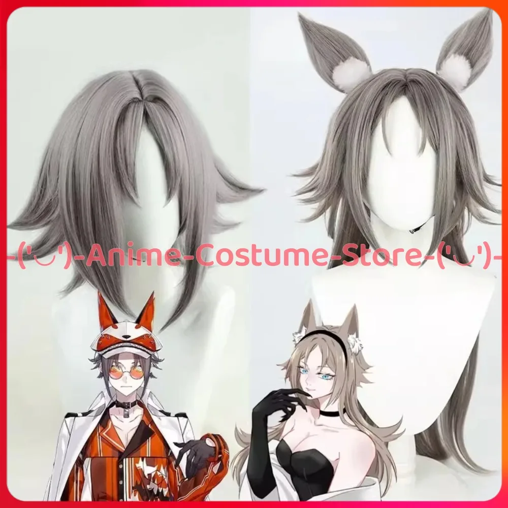 

NIJISANJI EN VTuber Mysta Rias Cosplay Wig with Ears Anime Character Halloween Carnival Party Wigs Heat Resistant Synthetic Hair