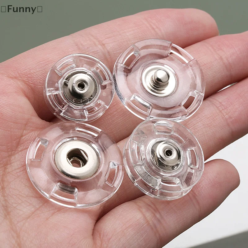 

〔Funny〕10 Pairs Delicate Plastic Invisible Snap Button Fastener Round Snap Button Clasp Sweater Clothes Inner Dark Buckle