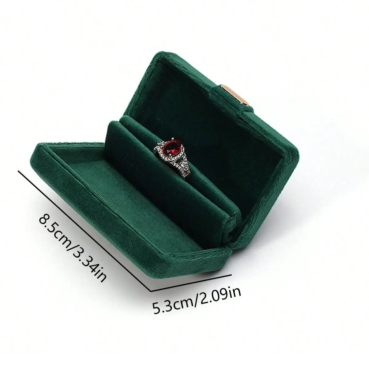 1pcs Double Slots Luxury Velvet Wedding Ring Box Oval Flip Jewelry Box Couple Wedding Engagement Ring Organizer Jewelry Packing