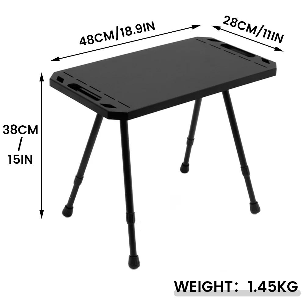 Table de Camping pliante, Table de pique-nique à hauteur réglable, Table tactique légère pour pique-nique intérieur et extérieur, barbecue, randonnée