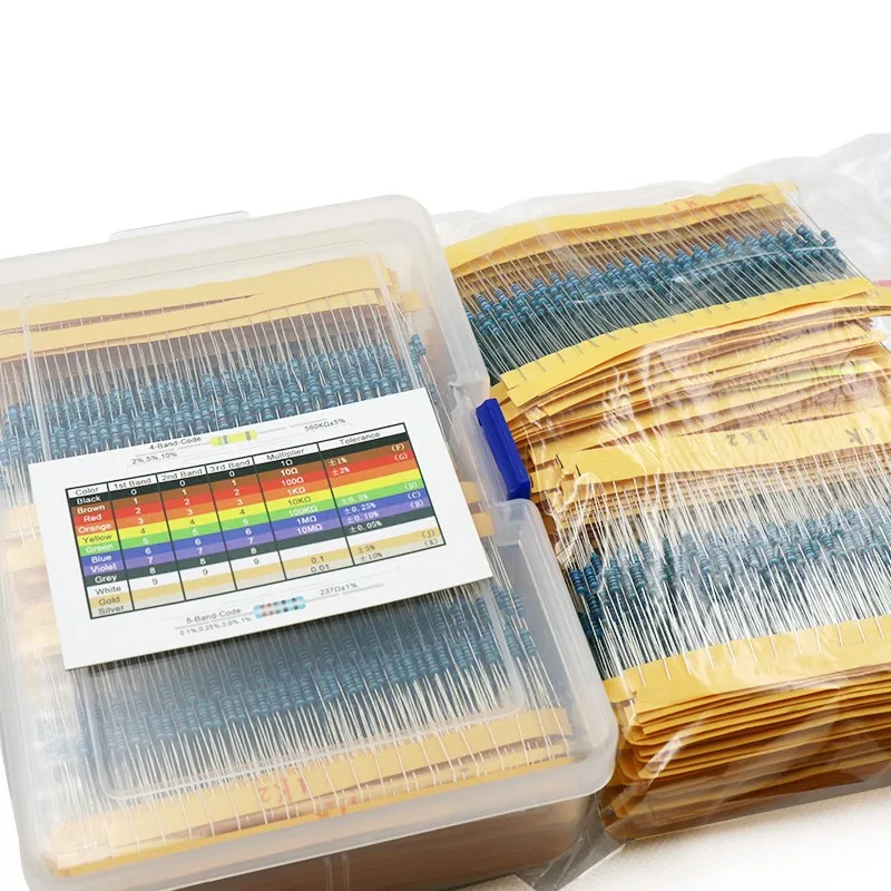 130ค่า X20pcs = 2600Pcs 1/6W = 1/8W 0.125W ฟิล์มโลหะ1% assorted ชุด Resistors Assortment ชุด1R 100R 2K 2.4K