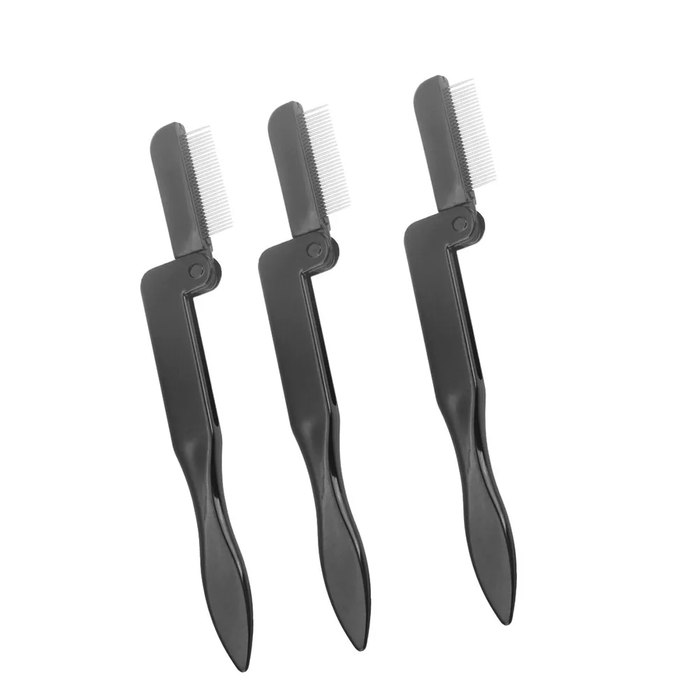 3Pcs Foldable Eyelash Combs Eyebrow Brushes Portable Practical Makeup Tool Eyebrow Lash Grooming Folding Eyelash Combs