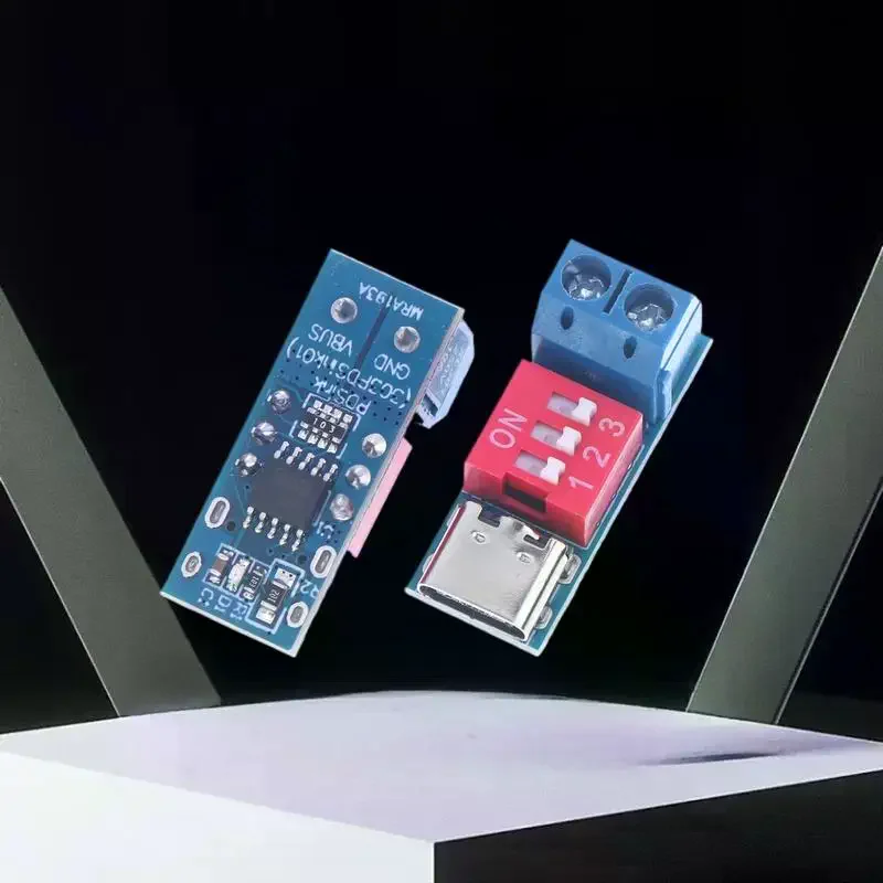 1/2/5Pcs Adjustable USB Type-C Tester, 5-20V Blue PD Power Supply Module, 100W Fast Charging Test PD Trigger Board