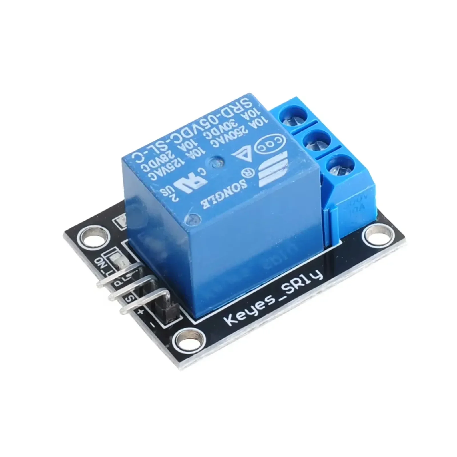 Keyes リレー シールド モジュール 5V 220V AC 制御、安全プルダウン回路およびトランジスタ ドライバー付き (5 個 + ケーブル)