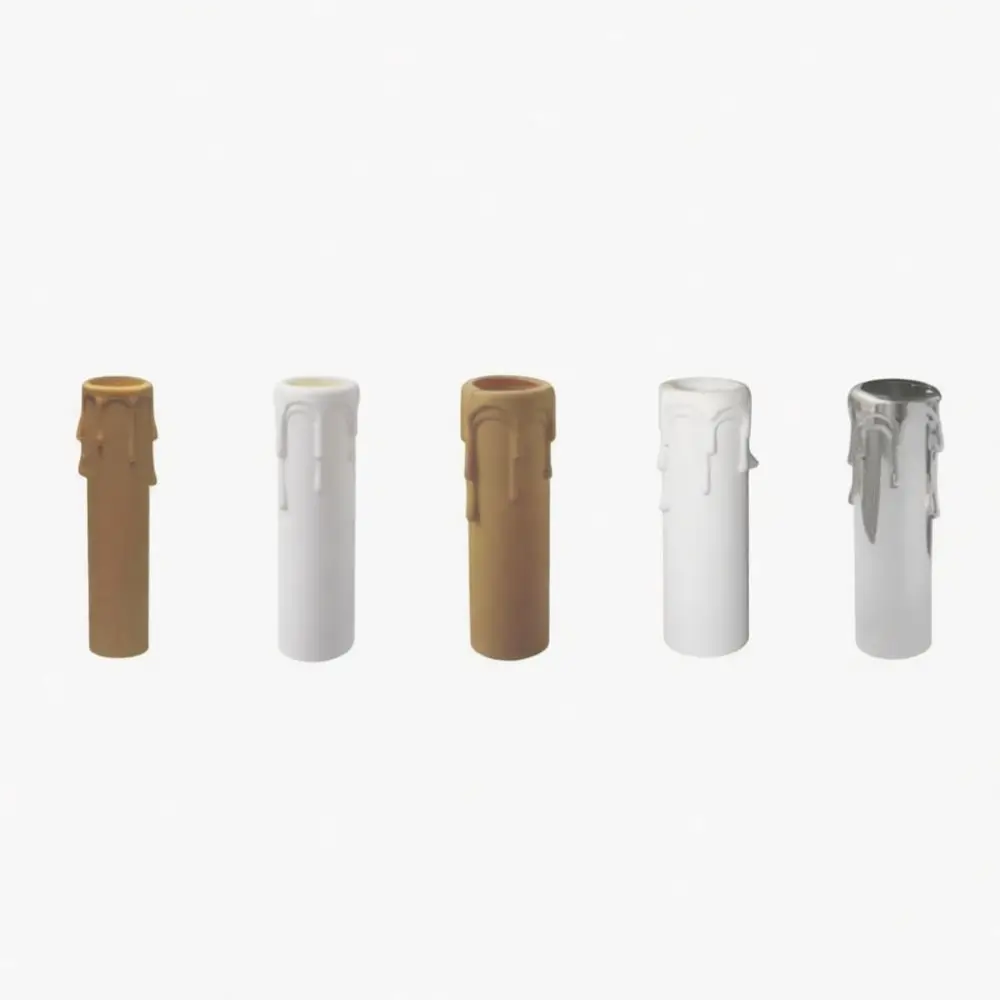 Decorative Plastic Candle Sleeve Drip Tube Cover For Chandelier Socket Replacement Accessory Elegant Lamp Base Extension