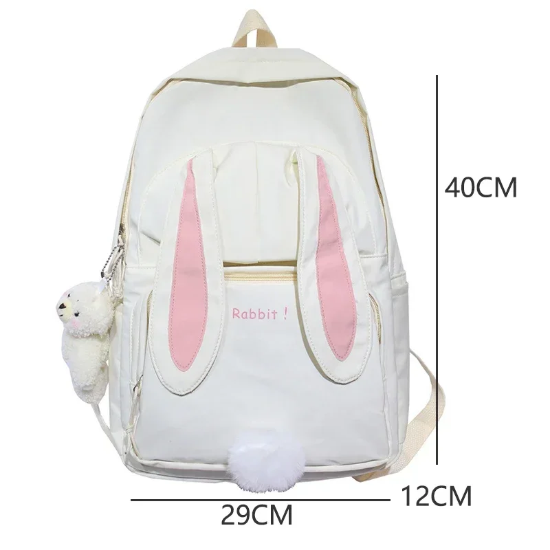 Middle School Bags for Teenage Girls Student Rabbit Cute Backpack Women Nylon Bookbag