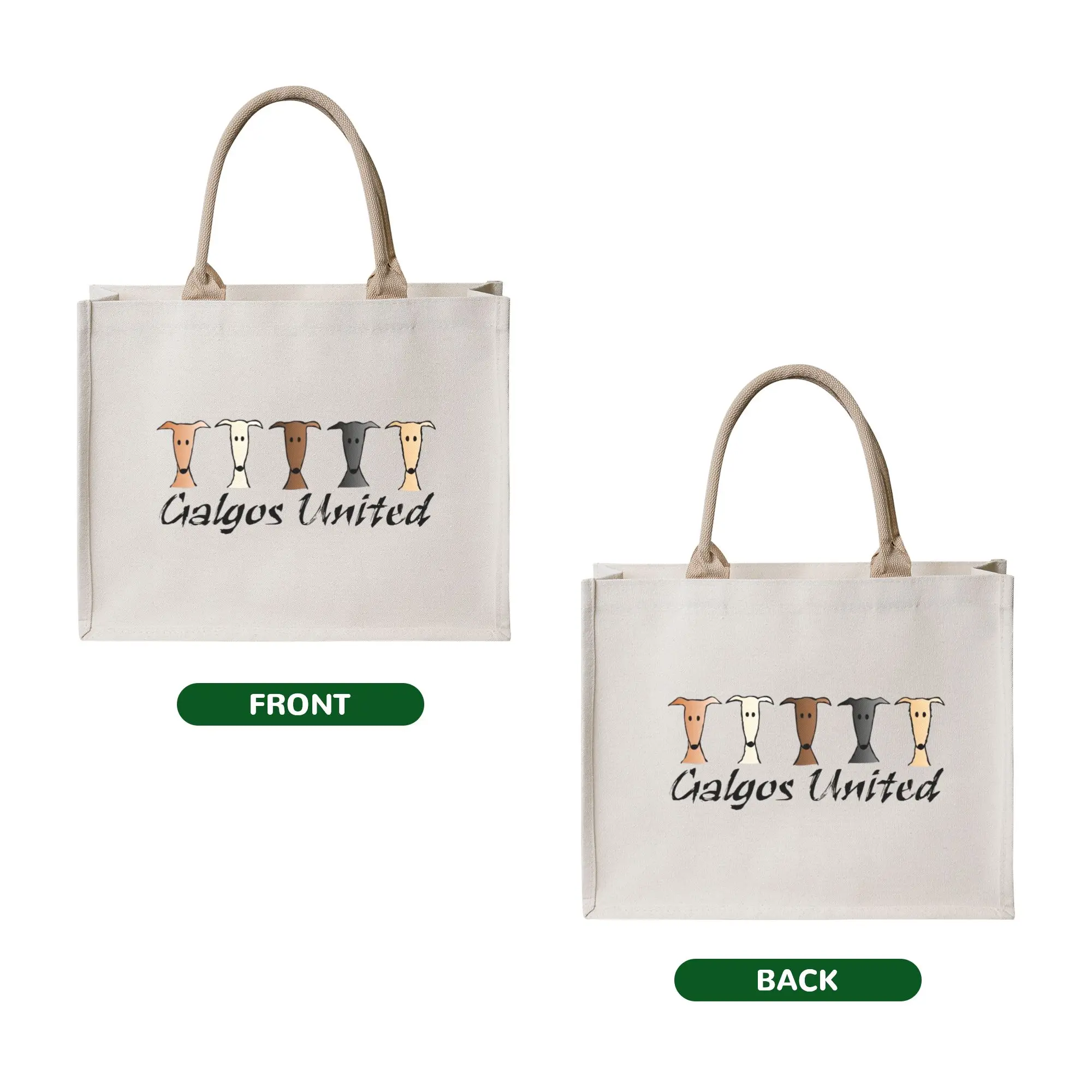 Kawaii Print Galgos United Greyhound  Shopping Tote Bag Portable Shoulder Shopper Sighthound Whippet Dog   Handbag