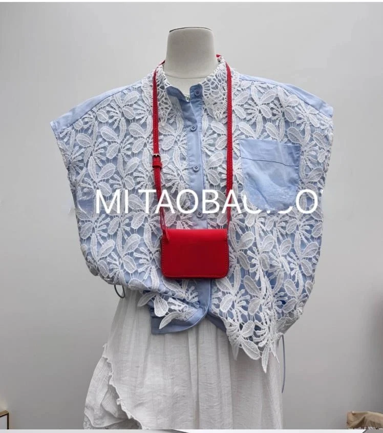 

hollow out lace shirts women summer patchwork lace tops