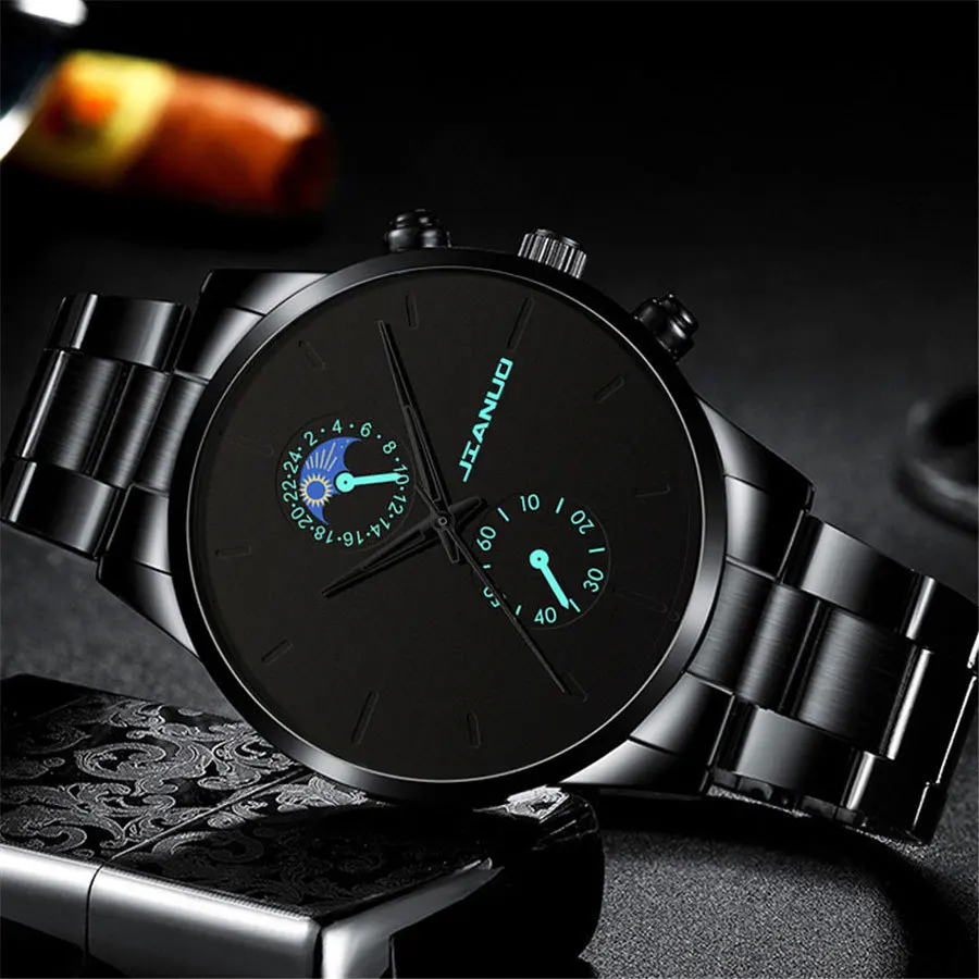 New Men's Steel Strap WatchBusiness Casual Quartz WatchMen's WristwatchGift