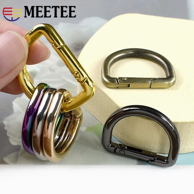 

20Pc 16/19/25mm Spring D Ring Metal Buckles Keychain Openable Snap Hook Pet Collar Carabiner Clip Clasp DIY Hardware Accessories