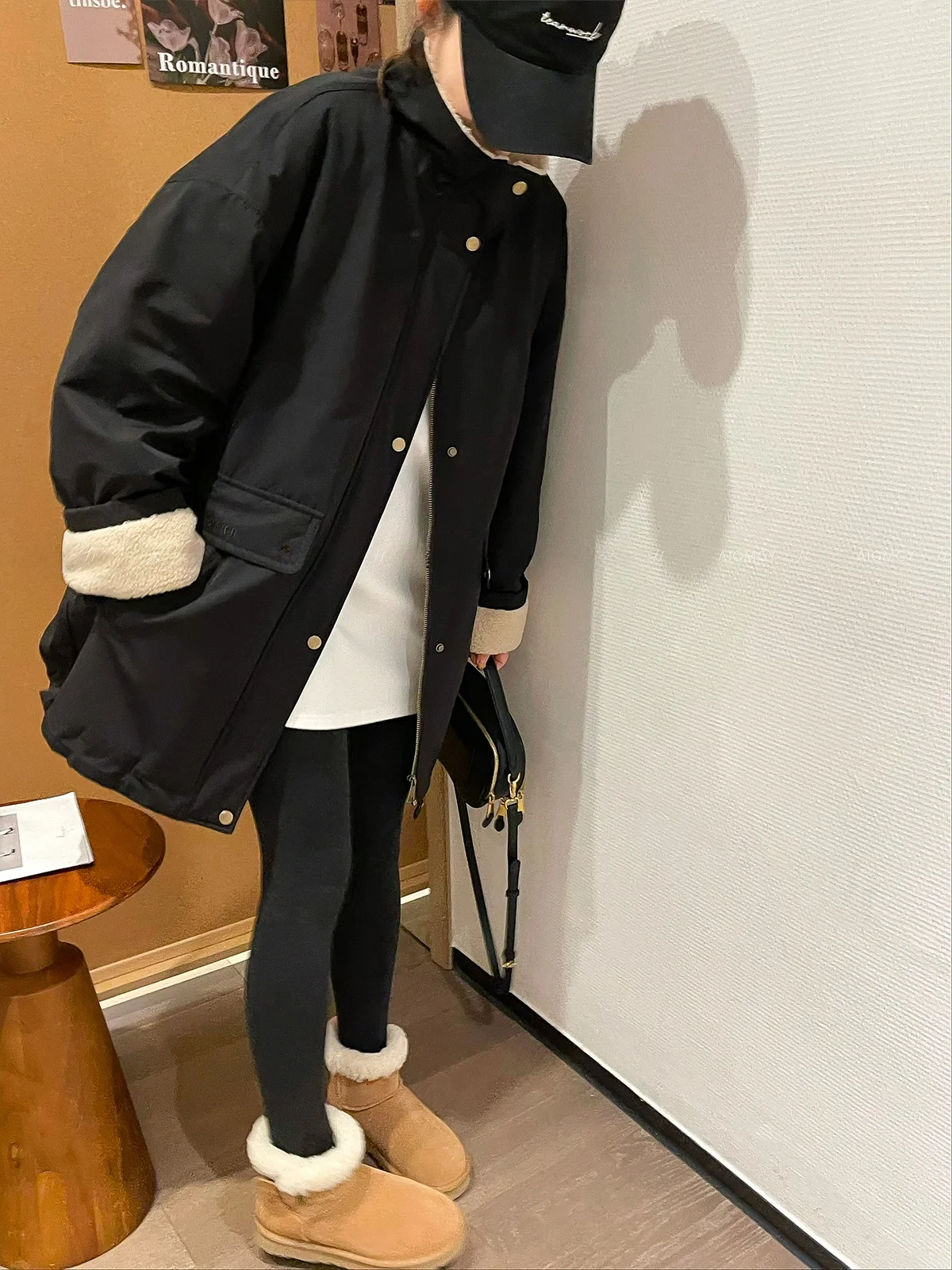 

Parka Love Devil Fi Bla Thiened, женская зимняя верхняя одежда, теплое длинное пальто средней длины с застежкой-молнией све