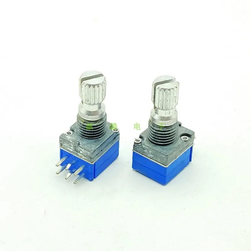 2 Piece 09 Type C500K Horizontal Stereo Channel Volume Adjust Potentiometer Flower Shaft 15mm 6-Pin