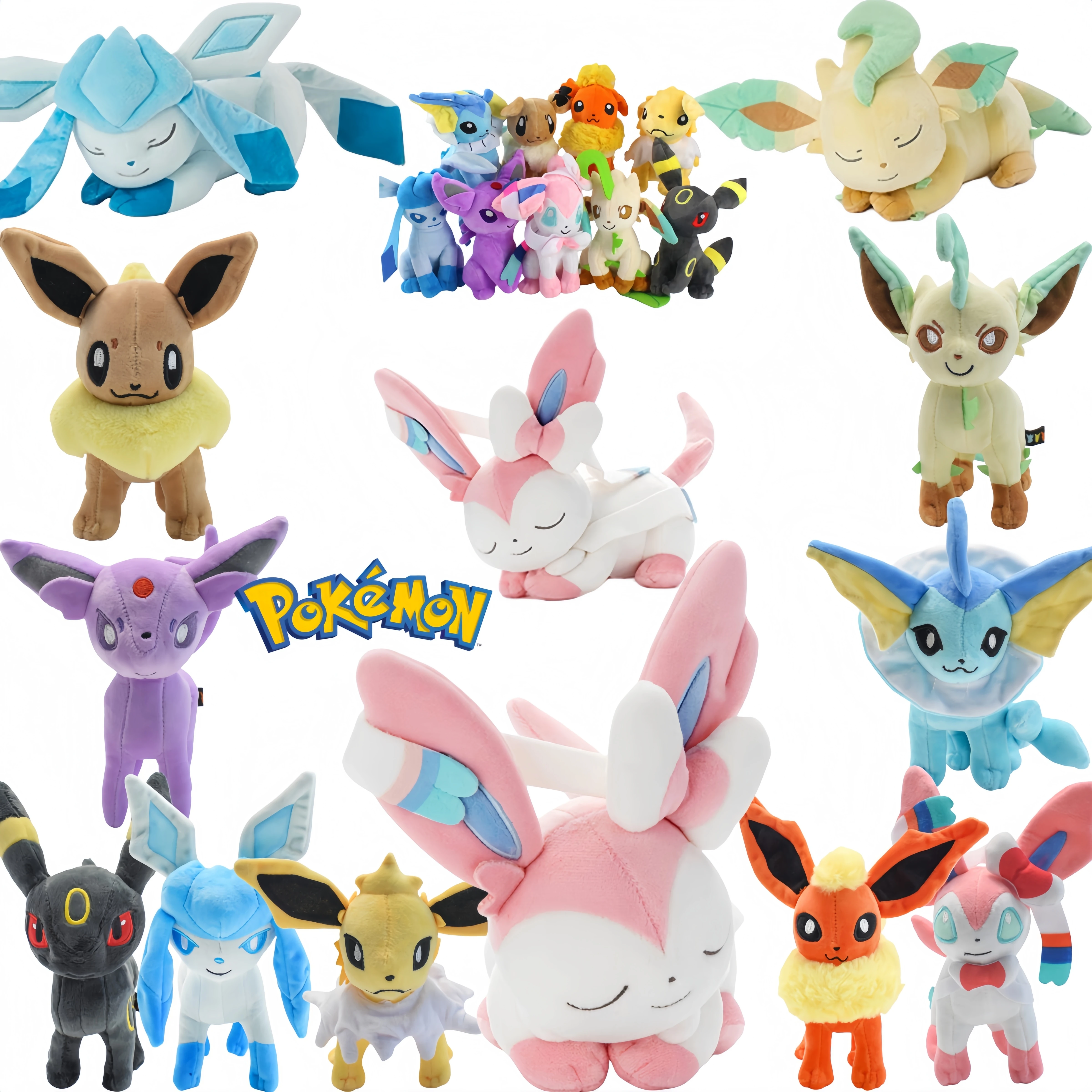 

Sleeping Eevee Plush Sylveon Glaceon Leafeon Stuffed Doll Umbreon Vaporeon Flareon Pikachu Peluche Stuffed Doll Peluche Toy Gift