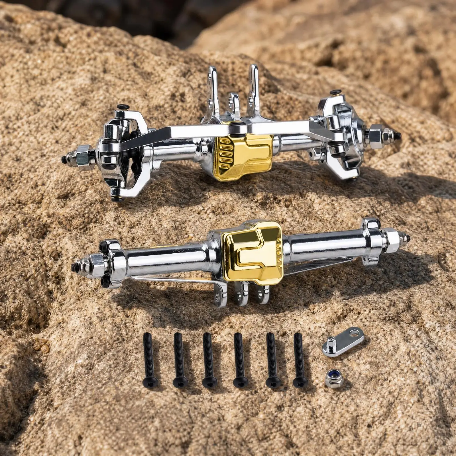 2 Pieces 1:16 off-Road RC Metal Axle High-Quality RC Axle Upgrade with Installation Hardware Front Bridge Easy to Install