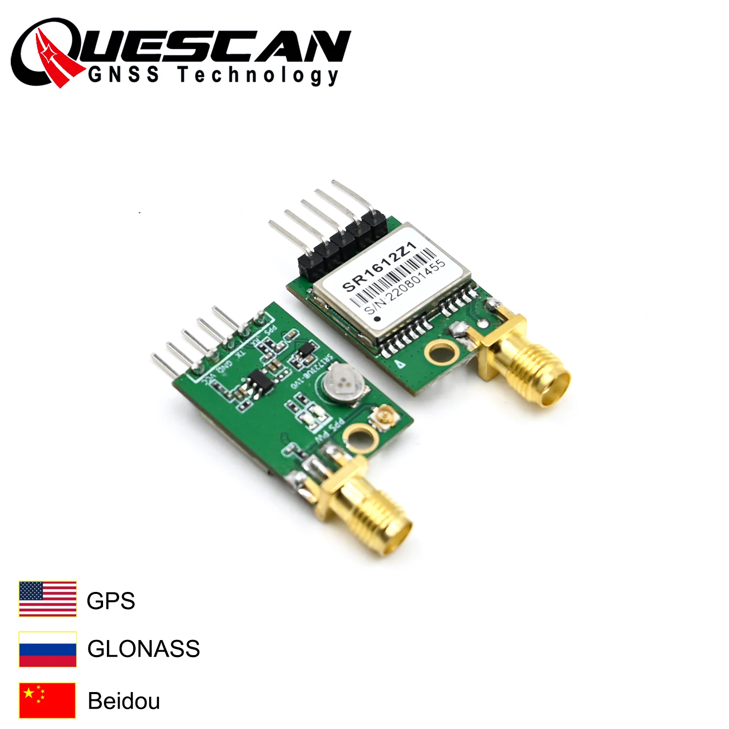 QUESCAN 3.3V-5V Multimode GPS BeiDou GLONASS GNSS Module Raspberry Pi Arduino GPS Unit ,NMEA0183 Protocol 38400 Baudrate