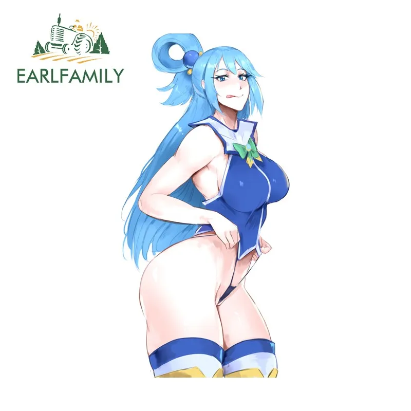 EARLFAMILY  Swimsuit Position Aqua Car Stickers Artistic Seductive Vehicle Scooter VAN JDM Decals Personality Car Accessories