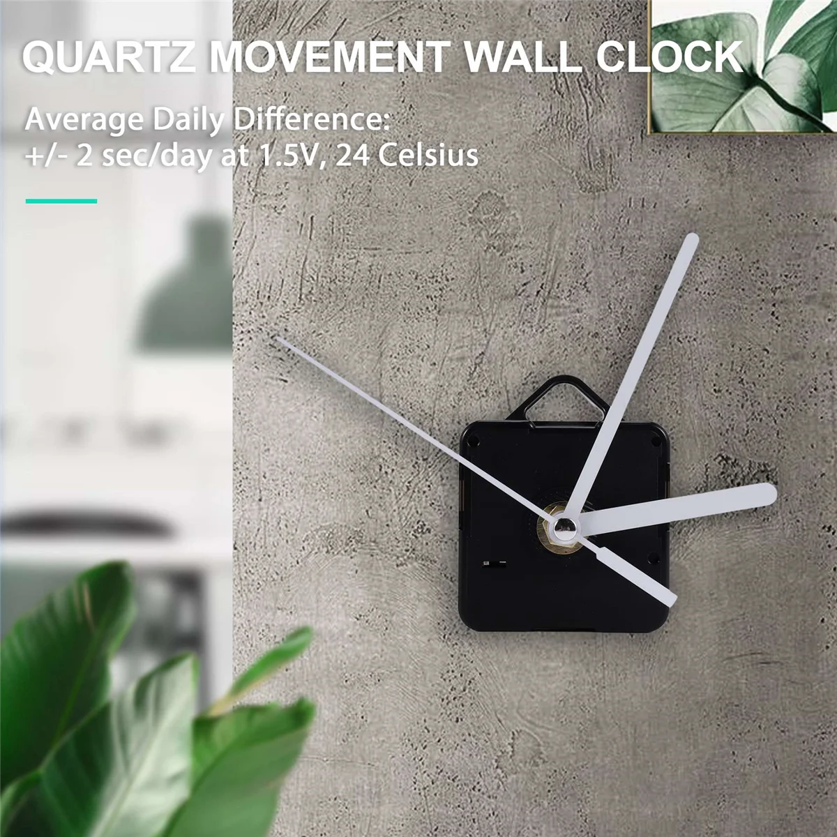 Pièces de rechange pour horloge murale, mécanisme de mouvement du pendule, moteur d'horloge à quartz avec aiguilles et kit de raccords, noir et blanc, 1 paquet