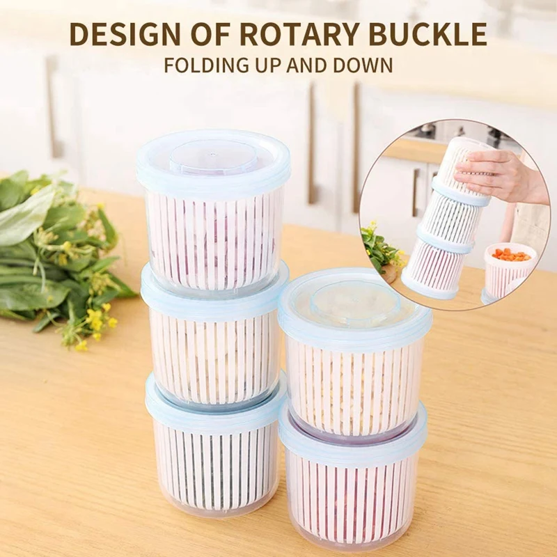 3 Pcs Drain Fresh Box Can Be Spliced And Drained Fresh-Keeping Box, Convenient To Store In The Refrigerator Drain Box