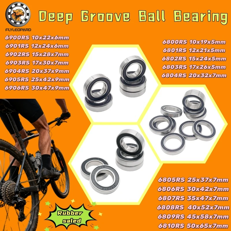 

6000-6906 2RS Bearing 1Pcs Double Sealed 6001 6200 6305 6805 6903 Ball Bearing Smoothly for Motor/Bicycle/Industrial Machinery