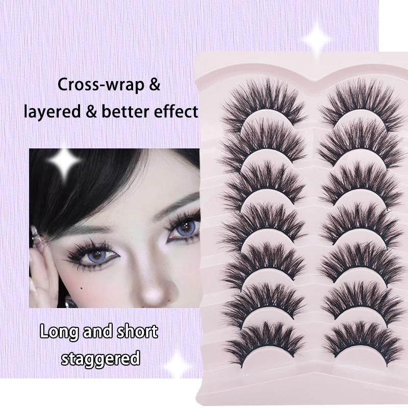 New 10 Pairs Strip Eyelashes Soft Natural Thick False Eyelashes Daily Dating Makeup Extension Handmade Individual Eyelashes