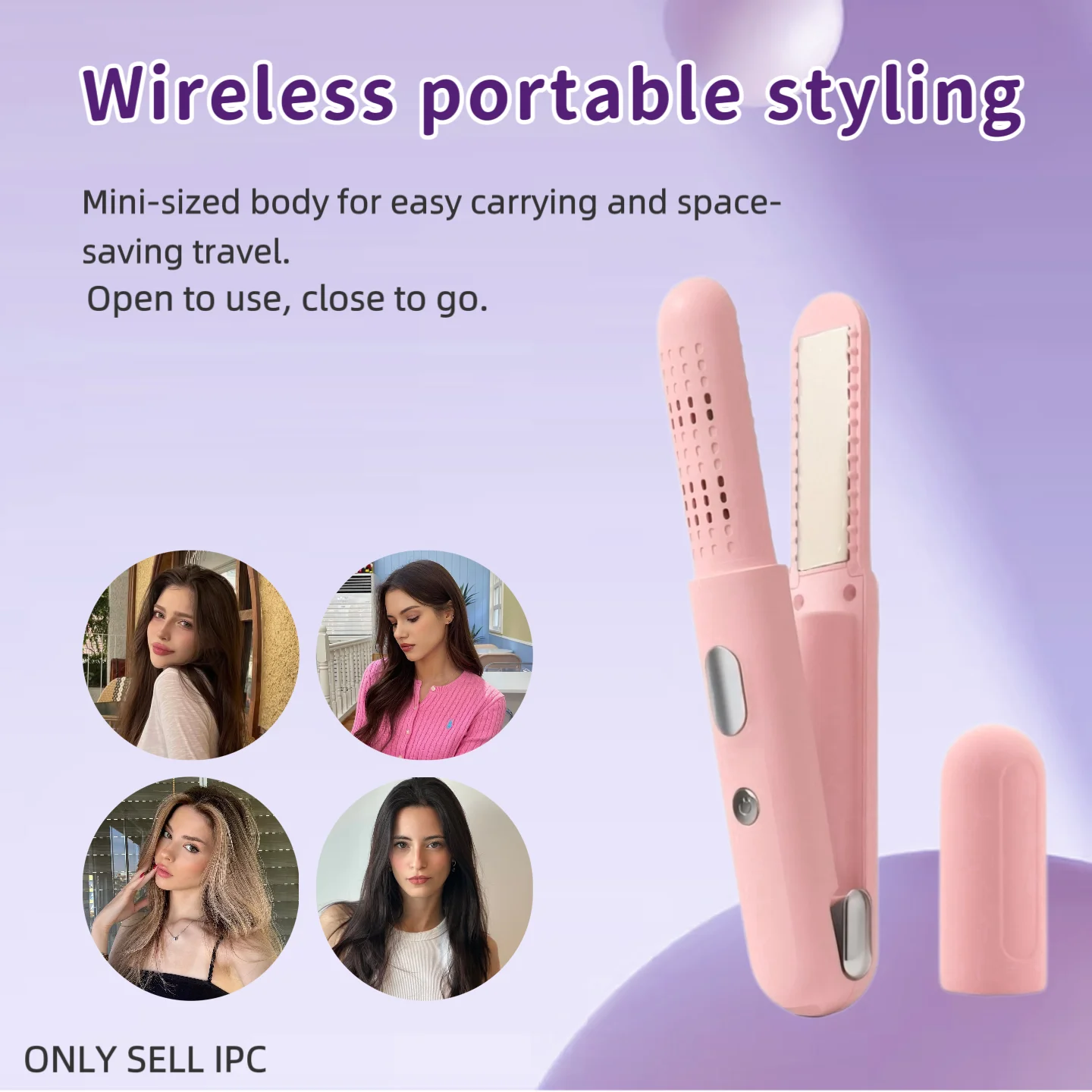 USB rechargeable 2-in-1 hair straightener, portable mini bar clip, home salon travel women's hairdressing equipment