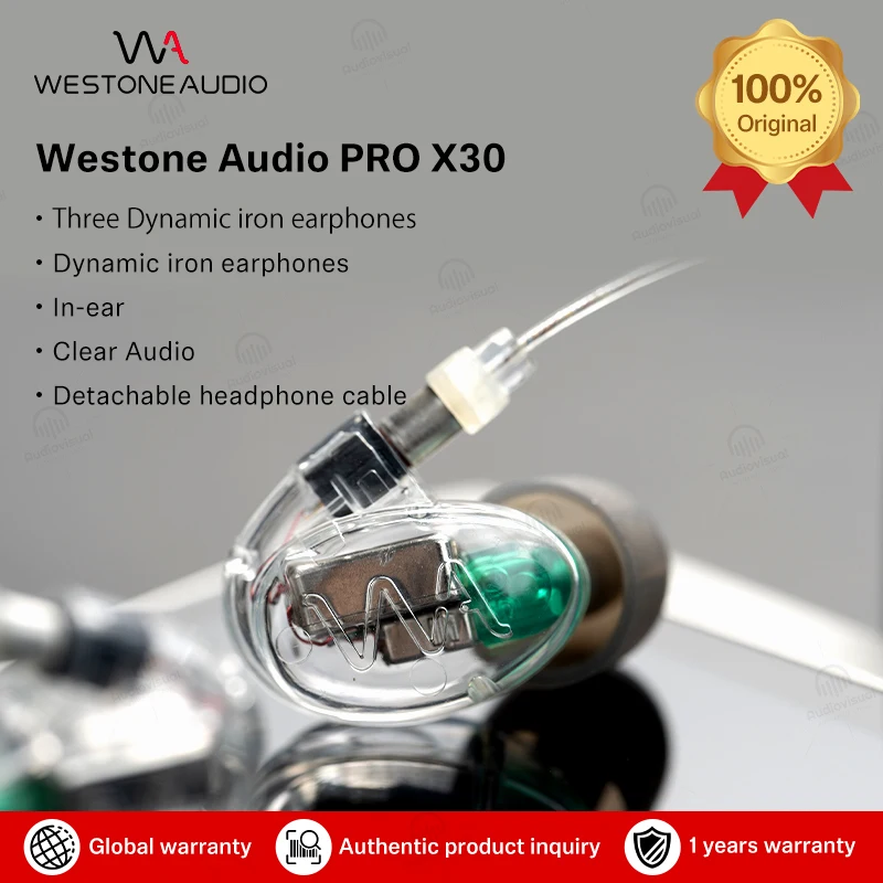 Westone Audio PRO X30 In-Ear Earphone Three Dynamic Iron Earphones With Detachable Headphone Cable Use For All Phone Styleing