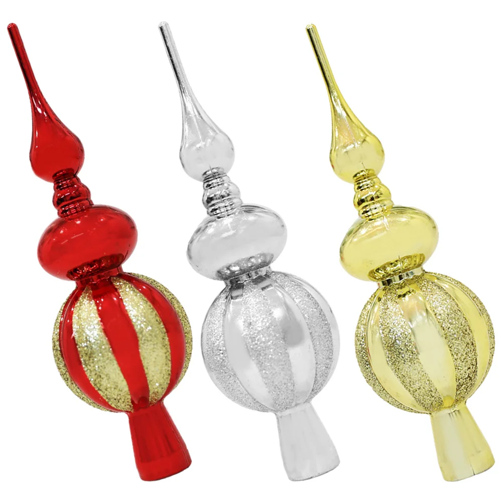 

3pcs Tree Toppers Christmas Tree Top Decoration Vintage Finials For Holiday Party Xmas Decorations Treetop Ornaments
