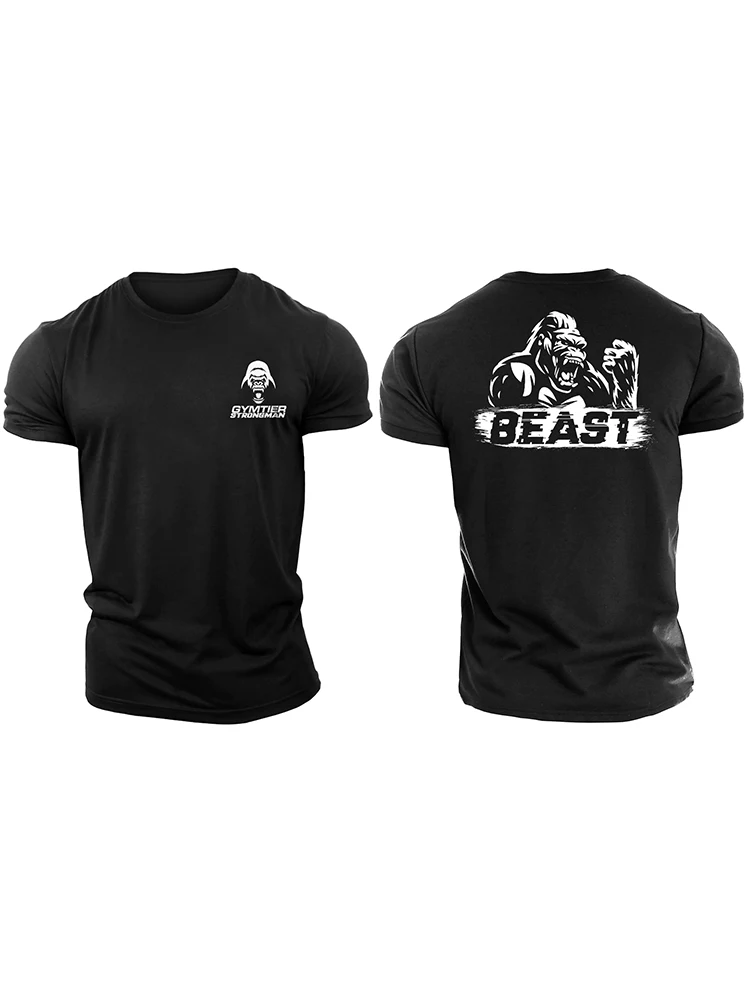 3D Printing Beast Gorilla - Gym T-Shirt High Quality Cotton Casual Men's Short Sleeves Top Muscle Man Tough Guy T-Shirt