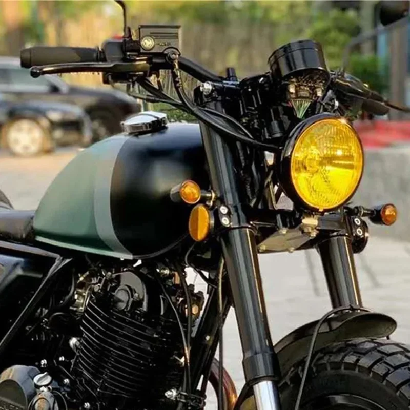 Motorcycle Headlight Round Retro Headlamp 12v 35w 3000k High-low Beam Fog Light Universal Modified Parts Easy to Install