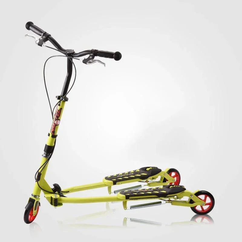 

A RF-101 Portable Enfants Grenouille Kick Scooter Flash Double Pédale Scooter Trois Roues Ciseaux Scooter Pôle 3 Vitesses Régla