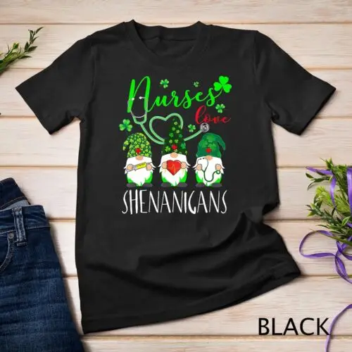 Nurses Love Shenanigans Shirt St Patricks Day Irish Gnome T-Shirt Unisex T-shirt