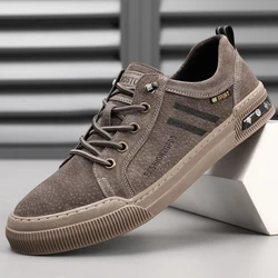 Men's shoes 2023 new autumn soft sole suede pig leather trendy shoes, youth versatile board shoes, one foot casual leather shoes