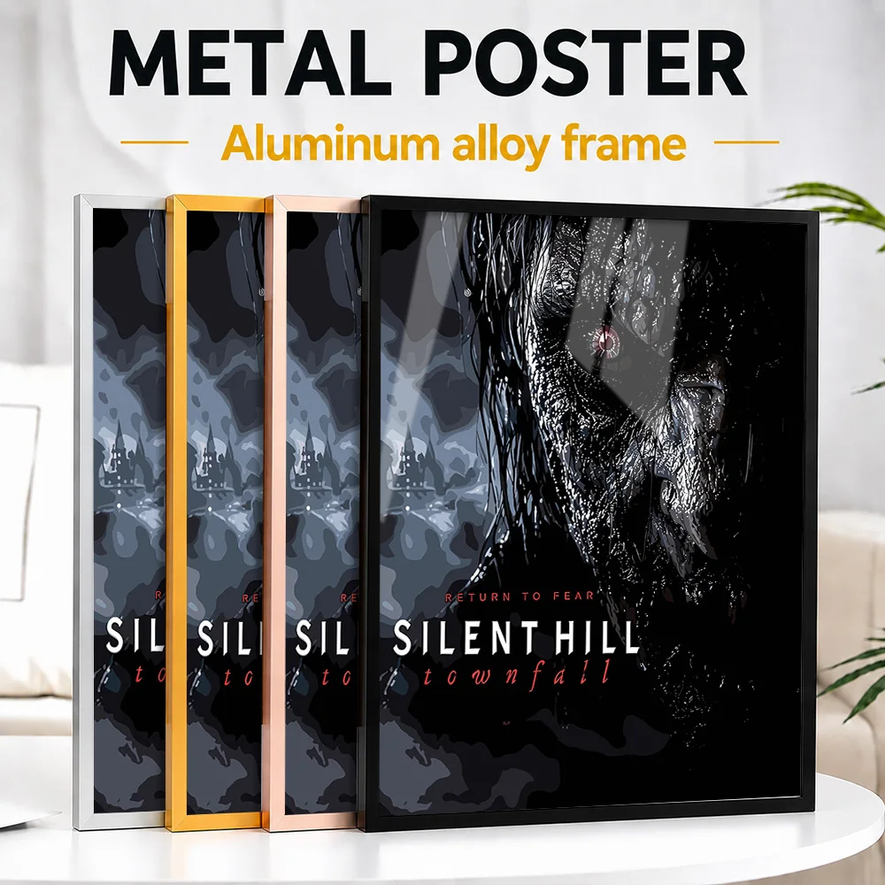 Silent Hill Townfall Horror Framed Aluminum Metal Poster Customized Hero Tribute Wall Art Created For Players To Style Game Room