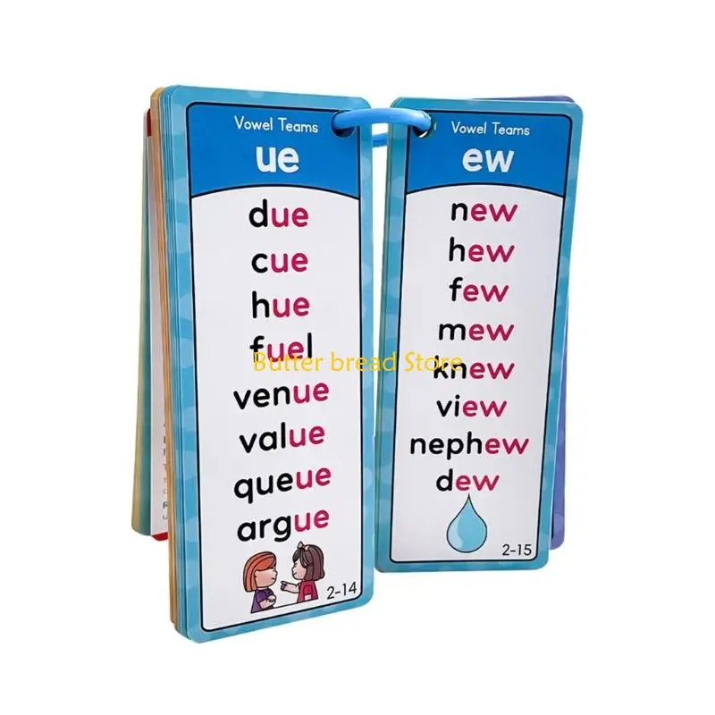 W89C Friendly English Phonics Learning Cards Kids Interactive Spelling Practice Tool Quality Classroom Homeschool Materials