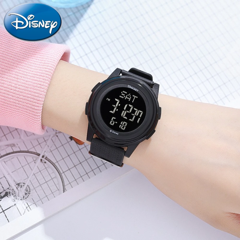 Disney Digital Watch Large Dial Luminous Waterproof Children\'s Student Test Special Electronic Men\'s Clock Relogio