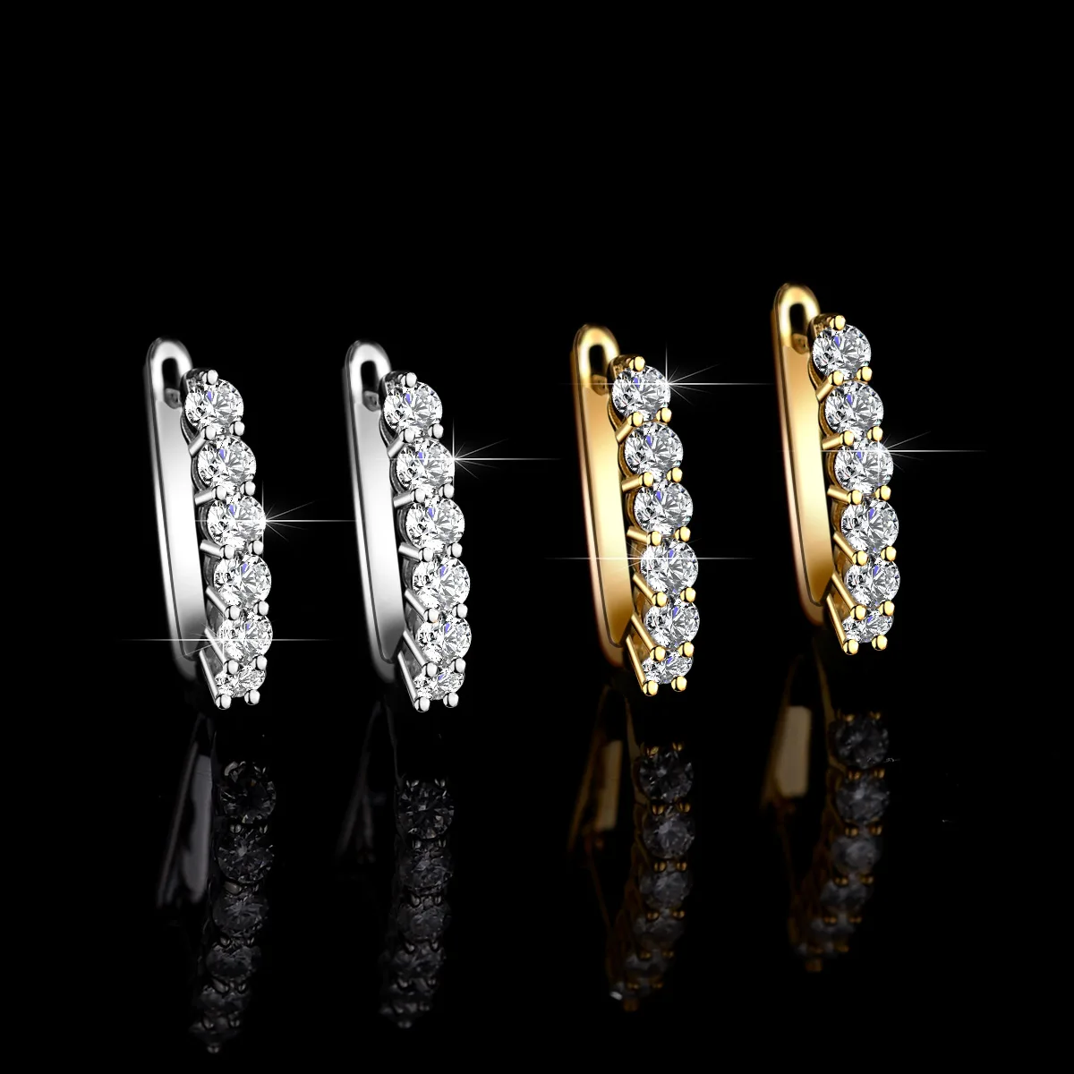 PT950 platinum D color VVS1 diamond earrings, 18K gold moissanite earrings, gift for girlfriend